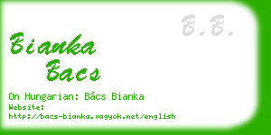 bianka bacs business card