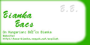 bianka bacs business card